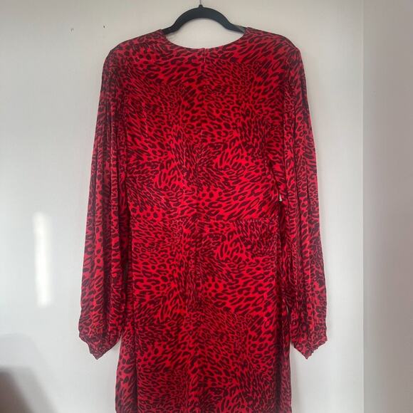 NWOT Fame & Partners Red Leopard Print Long Sleeve Mini Dress - Picture 8 of 8